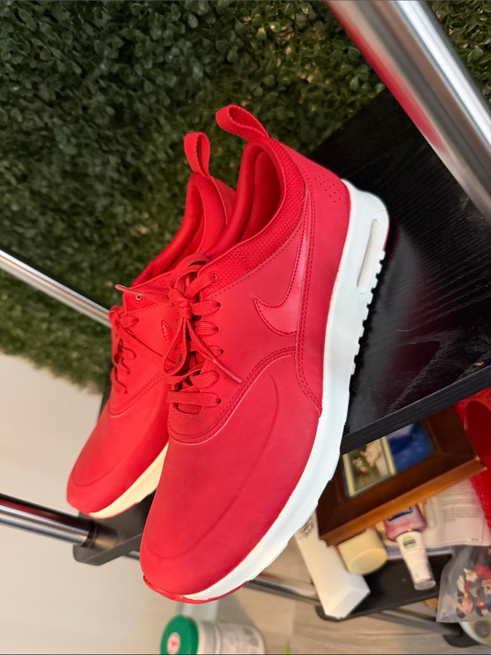 Nike Red Women's Low-Top Sneakers with White Sole
